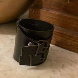 Vintage black leather single cuff by Le Marquis , Paris bdsm bondage